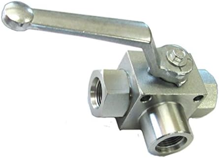 VA BVC3-10-S - 3 Way Ball Valve 3/8'' Female O-Ring Boss - 7,250 PSI