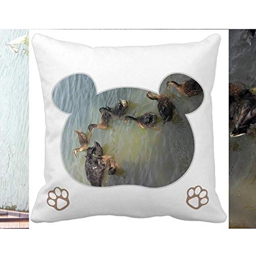 Offbb-Usa Black Swan Swimming Bear Throw Pillow Square Cover #TOP9