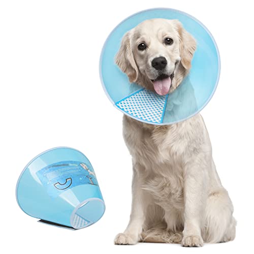 Image of Supet Dog Cone Collar Adjustable After Surgery, Comfortable Pet Recovery Collar & Cone for Large Medium Small Dogs, Elizabethan Dog Neck Collar Plastic Practical