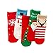 STOBOK 5 Pares de Calcetines de Navidad para Niños Algodón Otoño Invierno Calcetines Cálidos Santa Muñeco de Nieve Elk Medias para Niños Pequeños 20-23Cm 9-12 Años