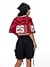 QJQ Jersey Shirts for Women Y2K Crop Tops Streetwear V Neck Half Sleeve Graphic T Shirts Football Soccer Tee Tops Red X-Small