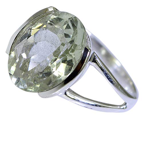 Bague améthyste verte de forme ovale et argent massif, bijou d'exception - 2