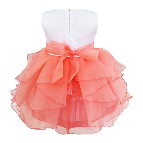 Chictry Infant Baby Girls Princess Christening Organza Dress Birthday Wedding Pageant Party Gowns Watermelon Red 3T #TOP2