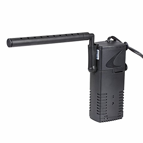 Flexzion Aquarium Internal Filter 210 GPH 800L/H Submersible 3-in-1 Multi-Function Mini Pump for 50 Gallon Fish Tank with Adjustable Flow Rate + Spray Bar + Pipe