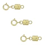 3 PACK 14k Gold-filled 4 mm Magnetic Clasp Converter for Light Necklaces USA Square Edge 5.5mm SpringRing