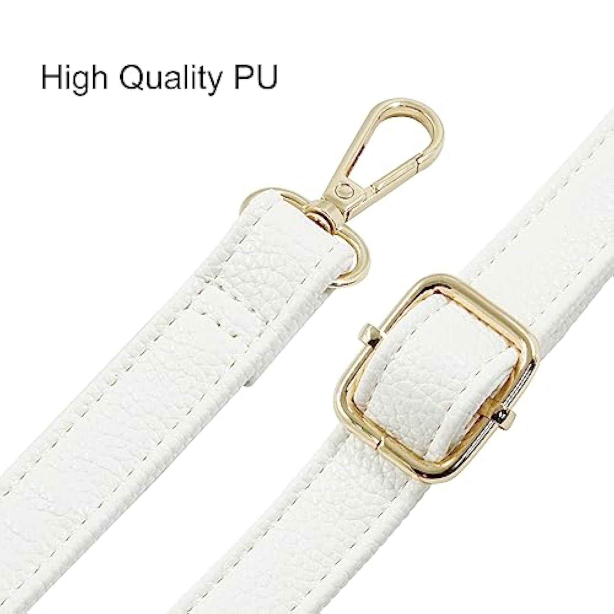 Adjustable White Leather Purse Straps