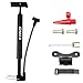 IDMAX Bike Pump, Portable Bicycle Floor Pump Mini Hand Air Pump with Foldable Handle Mountain Bike Tyre Pump Road Bike Tire Inflator with Inflation Needle Compatible with Presta & Schrader Valve