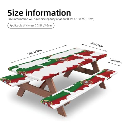 Mantel de mesa de camping impermeable y fundas de banco para picnic 5