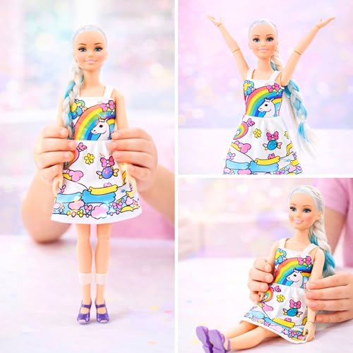 Image of Tickles Movable DIY Fashion Art Doll with Coloring Dress & 6 Markers | Creative Art Toy Birthday Gift for Kids Girls (Ages: 3+ Years, Size: 30 cm)