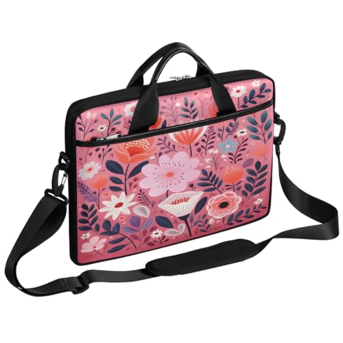 Bolso para laptop estampado floral abstracto 15 pulgadas miniatura 1