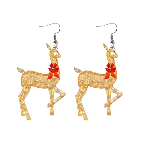 Fashion Stud Earrings Pendant Earrings Ladies Girls Fashion Ladies Rhinestone Double Sided Stud Earrings Jewelry Christmas Gifts Deer Earrings Funny Christmas Earrings Double Cuff (C, One Size) #TOP30