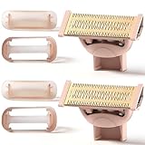 2 Pack Flawless Nu Razor Replacement Heads for Finishing Touch Women's Razor, Rose Gold Plated with Covers