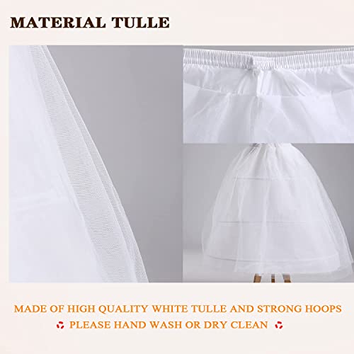 Fair Lady 3 Hoop Skirt Petticoat For Women Crinoline Wedding Dresses Underskirt Half Slip (Small) White #TOP3