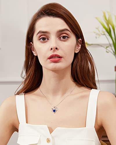 Gifts For Wife, Heart Necklaces For Women, Dainty Gold Necklace For Women, Creencia Sterling Silver Infinity Birthstone Necklace, 18K Gold Plated Personalized Jewelry Gifts For Women Mom Girlfriend Her #TOP5