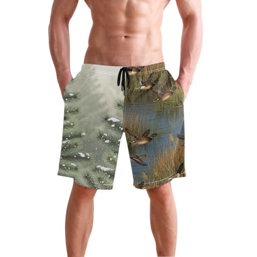 Short de bain 22,9 cm de long motif marais de canard imprimé nature pour homme