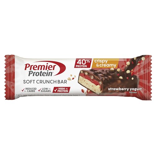 Premier Protein Soft Crunch Bar 40% Protein Strawberry Yogurt 12x40g - High Protein Low Sugar + Low Carbohydrate + Palm Oil Free - Image 3