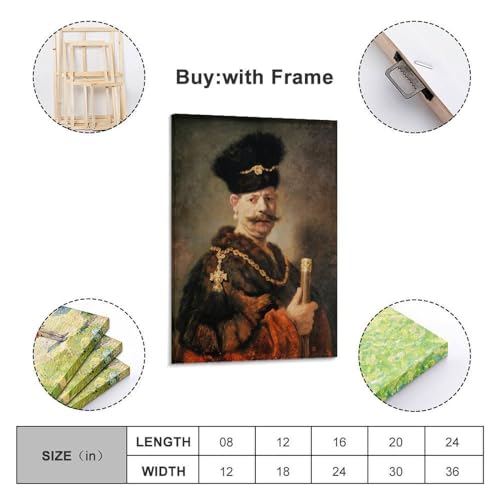 Poster noble polonais Rembrandt 30x45cm impression sur toile