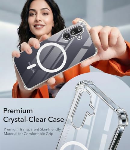 Image of Jkobi Shockproof Crystal-Clear Back Cover for Samsung Galaxy M36 | Samsung Galaxy F36 (Magsafe Wireless Support | Drop & Camera Protection | Hard Polycarbonate)