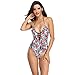 Produktbild Hingpy Damen Badeanzug Mit Bikini-Farbdruck, Bademode Brasilianer Niedrige Taille Tanga Bikinihose Badeanzug