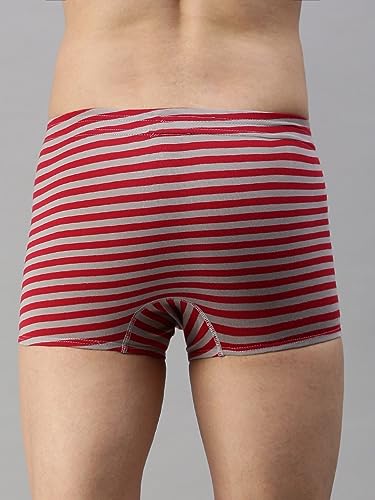 Lux Cozi Men’s Premium Cotton Inner Elastic Fashion Striped Semi Long Trunk| Striped Trunk for Men |Regular fit Striped Semi Long Trunk for Men | Colors and Stripes May Vary | Pack of 2