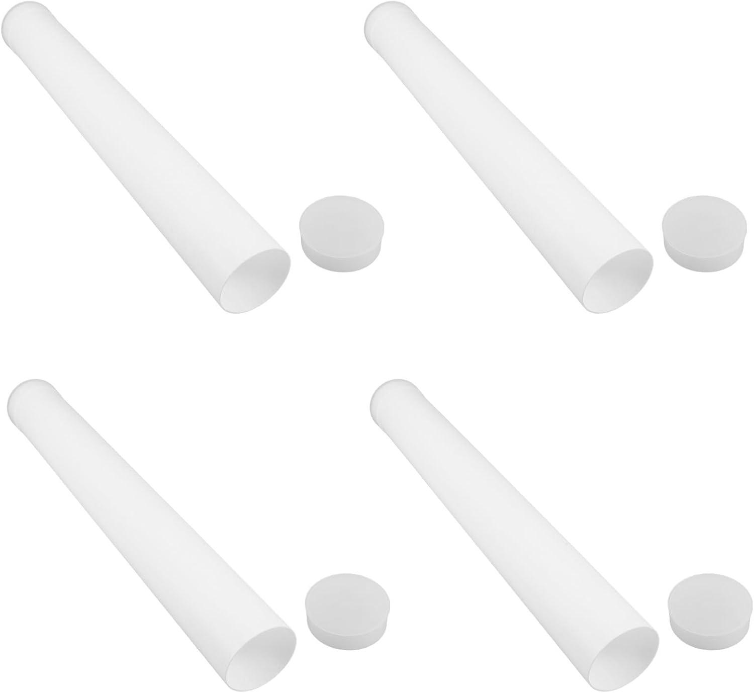 NOLITOY 4pcs Painting Storage Tubes with Caps 6x46cm Pp Plastic Poster Protector Tubes for Dustproof Impact Shielding Art Documents and Oil Paintings Storage and Transport