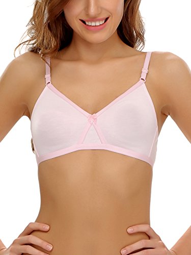 Image of Clovia Women's Cotton Non Padded Wire Free Full Coverage Bra Pink