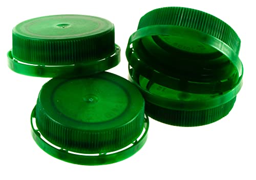Green Tamper Evident 38MM Ratchet Caps and Lids for Plastic Juice Bottles For HDPE and Clear Plastic Juice Bottles, Smoothie Bottles, Fresh Squeezed Juice Container (100)