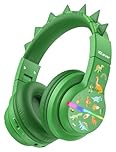 iClever BTH12 Kids Bluetooth Headphones,Colorful LED Lights Wireless Kids Headphones,74/85dBA Safe Volume,85H Playtime,Bluetooth 5.2,Over Ear Dinosaur Headphones Built-in Mic for iPad/Tablet/Airplane