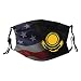 Kazakhstan Flag Face Mask Washable Reusable Adults Breathable with 2 Filters Black