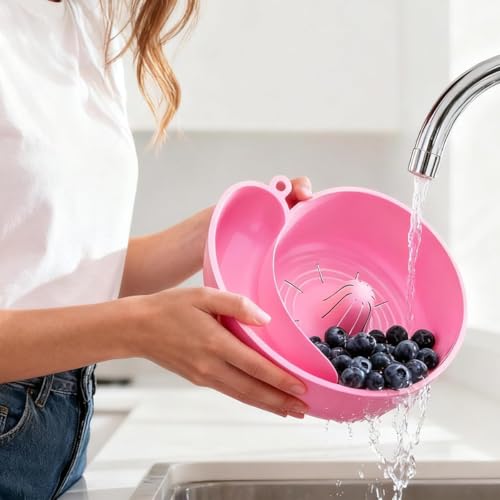 Gutol Automatischer 3D-gedruckter Gemüse- und Obstwascher, schneckenförmige Beerenwaschschüsseln mit Siebkorb, Waschbecken für die Zubereitung von Mahlzeiten in der heimischen Küche (2 Stück)