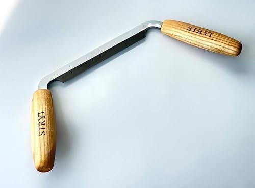 STRYI drawknife 5.9 inch (150mm) cut length, Woodworking hand tool, Shaving knife for cutting wood comes sharp enough to shave with!