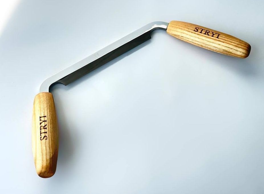 STRYI drawknife 5.9 inch (150mm) cut length, Woodworking hand tool, Shaving knife for cutting wood comes sharp enough to shave with!