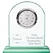 Crown Awards Retirement Emerald Crystal Clock with Engraving Included Prime