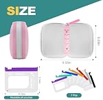 Timueetech A7 Waterproof Pill Organizer with 7 PCS L Size Zippered Pill Pouches for A7 Binder, Large BPA-Free Weekly Medicine Organizer, Color-Coded Reusable Travel Pill Storage System