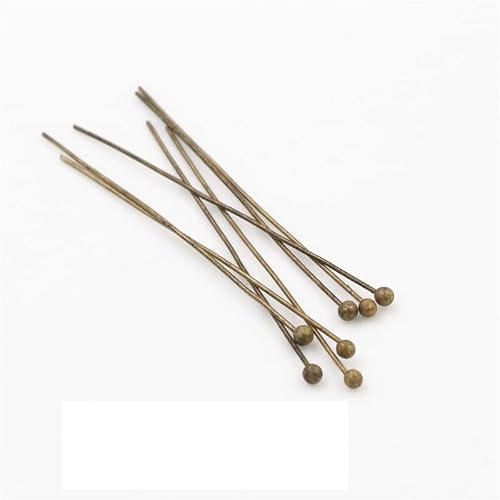 Ttaane 200Pcs/Lot 16 20 25 30 40 45 50Mm Silver Color Metal Ball Head Pins For Diy Jewelry Making Head Pins Findings Dia 0.5Mm Supplies (Color : Bronze, Size : 25Mm) #TOP5