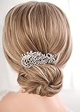 Rumtock Bohemian Wedding Bridal Silver Hair Comb Rhinestones Hair Piece Jewelry for Women Girls Brid