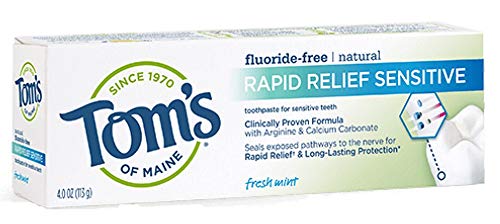 Tom's of Maine Rapid Relief Sensitive Natural Toothpaste 4 oz Fresh Mint (Pack Of 3)
