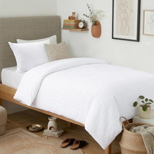 Cozyide White Twin Duvet Cover, 2 Pieces Bedding Duvet Covers,