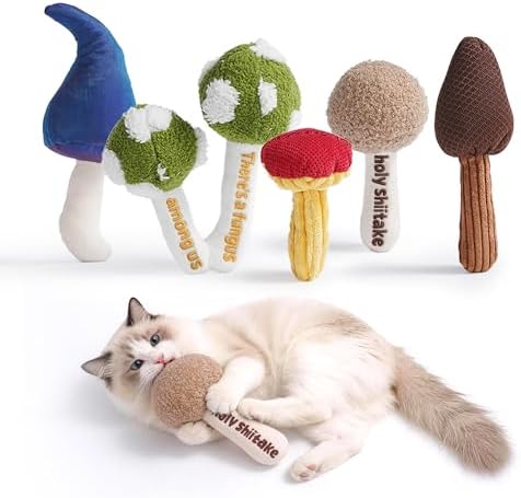 Cat Toys for Indoor Cats, Catnip and Silvervine Chew Toys with Di...
