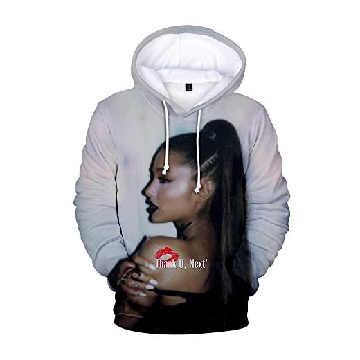 nuannuan 3D-tryck Ariana Grande sweatshirt flickor sportkläder söt topp tröja huvtröja söt sångare flicka lång dam ledig ledig ledig XXS-4XL