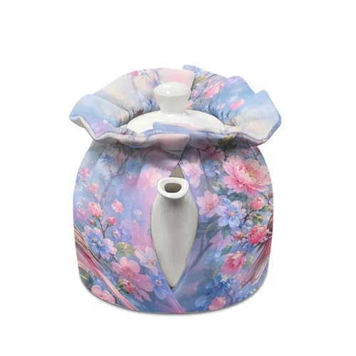 Image of Bird Flower Print Tea Cozies for Teapot Portable Tea Cozy for Teapot Dust Proof Insulated Teapot Cover Keep Warm Home Kitchen Table Decorative Accessories