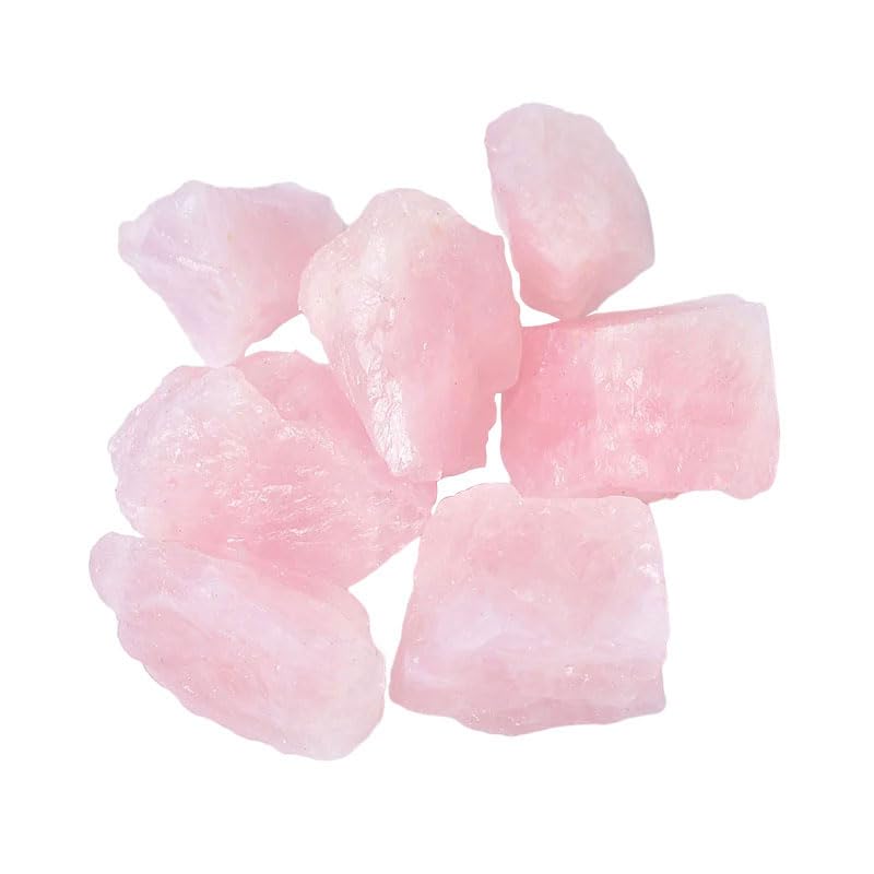 Kamienie i kryształy Naturalny różowy kryształ surowy kamień ozdoba, róża kryształowa mineralna dekoracja akwarium, kryształowy wazon na kwiaty (500 g, 3-5 cm)