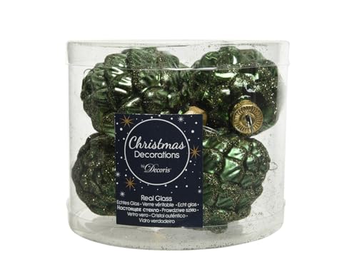 Christbaumschmuck Zapfen Glas 7cm x 6 Stück Weihnachtskugeln...