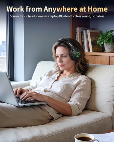 Wantek Wireless Headphones for TV Watching, TV Headphones Wireless for Seniors with Transmitter Charging Base, No Delay Bluetooth Headset for Hard of Hearing, Plug and Play — view 4