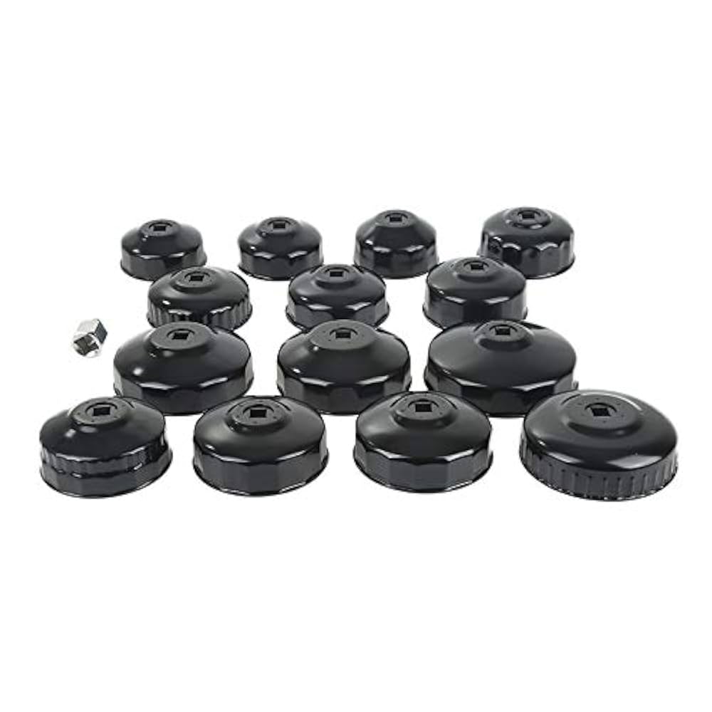 Coffret Clés à Cloche Pour Filtre à Huile RELOVE - 14 Pièces Pour Démonter Les Couvercles De Filtre Auto