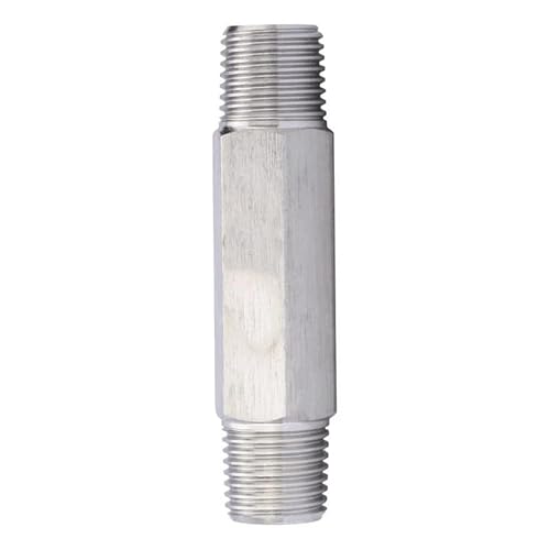 KXJSYL Tool Adaptateur de connecteur de raccord de Tuyau en Acier Inoxydable 1/8, 1/4 3/8 1/2 BSP NPT, Filetage mâle, Haute Pression, Long Mamelon Hexagonal, 304(BSP1I2-L 42mm)