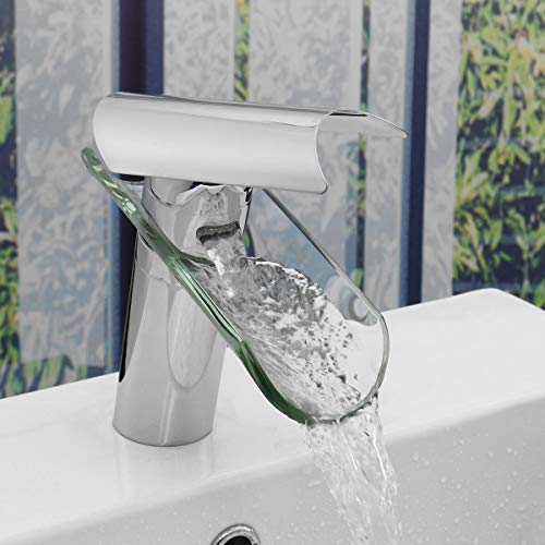 Mitigeur de salle de bain cascade chrome pour vasque moderne