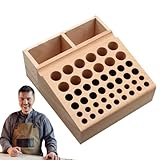 Generisch Werkzeugaufbewahrungshalter,Stanzschlitze aus Holz für Stempel und Punzen - Lederarbeit-Ständer-Organizer für Lederwerkzeuge,für Familie Freunde Frauen Heimwerken Zuhause Innenbereich und