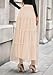 PRETTYGARDEN Tulle Skirts for Women 2025 Fall Fashion Elastic High Waisted Fairy Tiered Flowy A-Line Casual Maxi Long Skirt (Beige,X-Large)