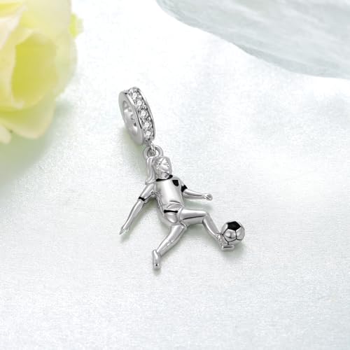 Image of Sport Charm for Women 925 Sterling Silver Sports Charms for Bracelets Sports Balls Jewelry Gifts for Women